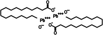تصویری از ساختار استئارات سرب به صورت فرمول نقطه و خط